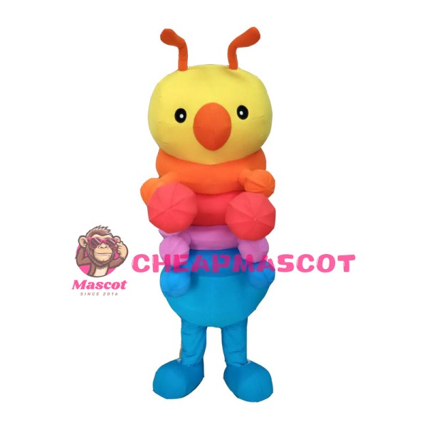 Cartoon Colorful Caterpillar Mascot Costume