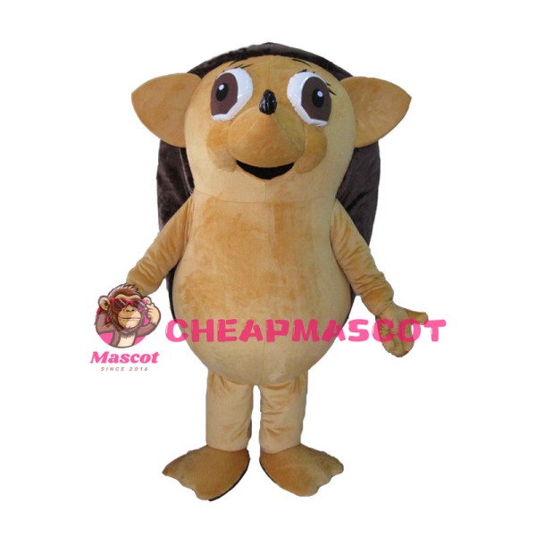 Clever Brown Hedgehog Mascot Costume