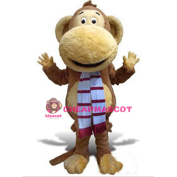 Big Mouth Monkey With Scarf Mascot Costume