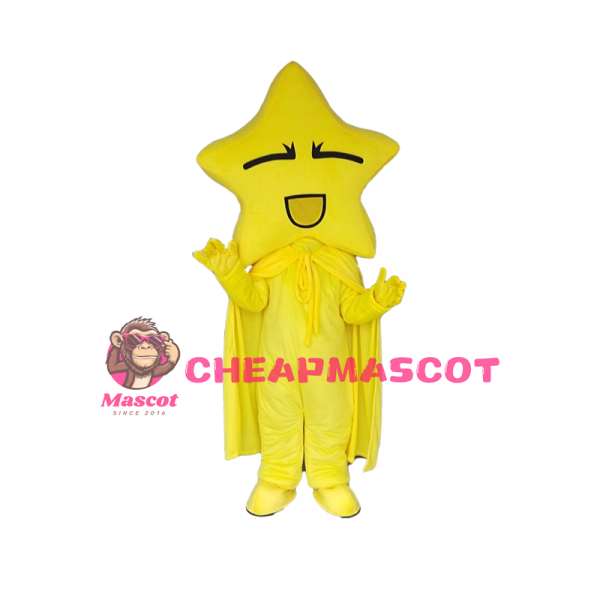 Star Shaped Head Yellow Doll Mascot Costume