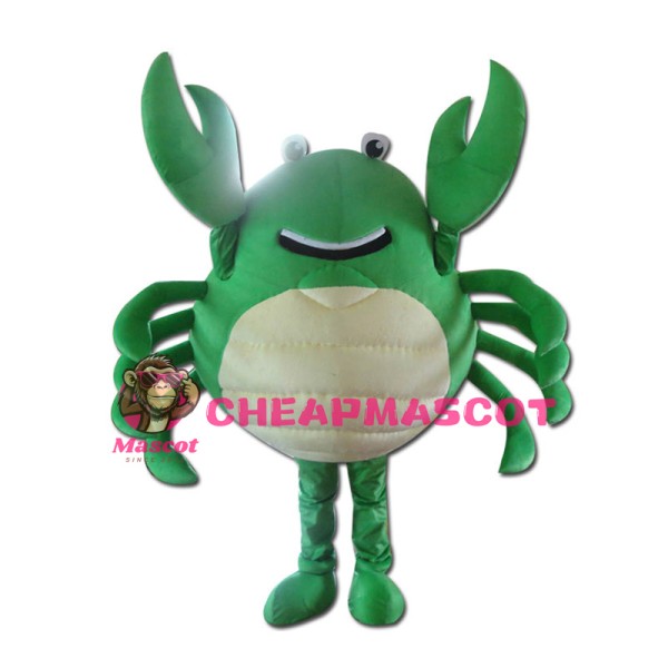 Likable Green Crab Mascot Costume