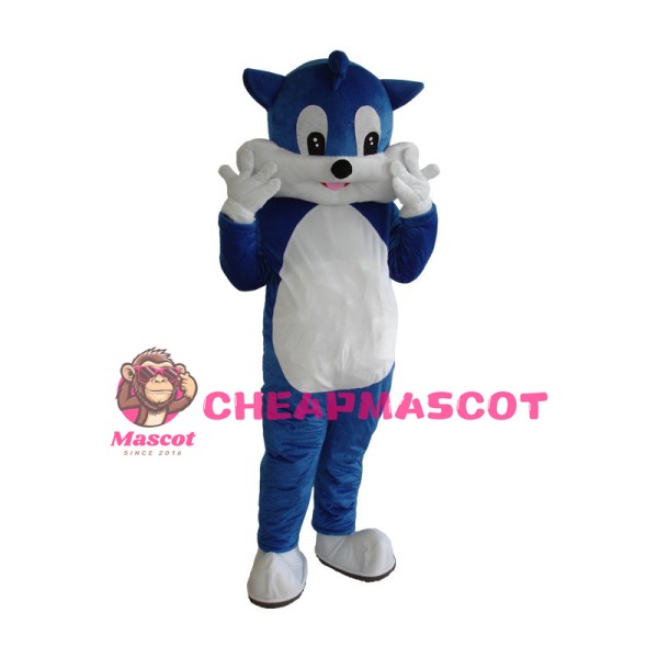 Adult Cartoon Blue Cat Mascot Costume