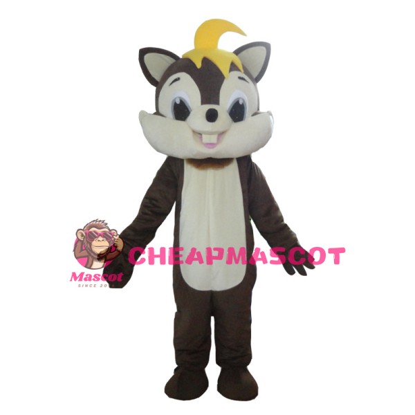 Lovely Squirrel With Yellow Hair Mascot Costume