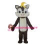 Lovely Squirrel With Yellow Hair Mascot Costume