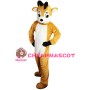 Clever Light Brown & White Fawn Mascot Costume