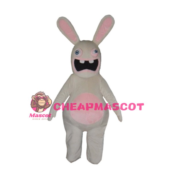 Raving Rabbids With Buck Tooth Mascot Costume