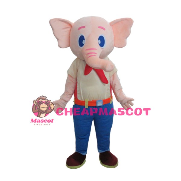 Blue Eyes Student Elephant Mascot Costume