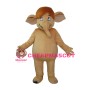 Funny Elephant With Brown Hair Mascot Costume