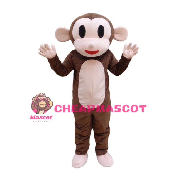 Cartoon Brown Monkey Mascot Costume