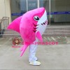Pink Shark With Sharp Tooth Mascot Costume