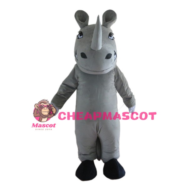 Peaceful Grey Rhino Mascot Costume