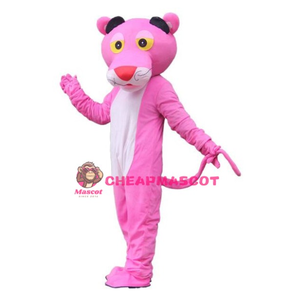Pink Tiger With Red Nose Mascot Costume