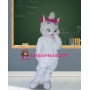 Beautiful White Cat With Bow Mascot Costume