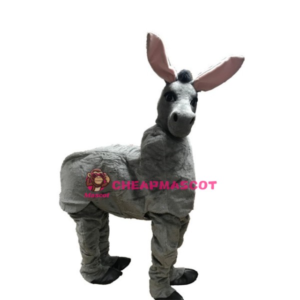 Grey Donkey Animal Mascot Costume For Two People