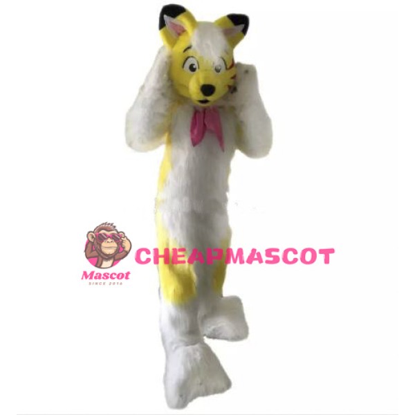 Yellow Fox Plush Mascot Costume