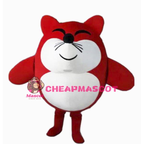 Cute Cartoon Red Fat Fox Mascot Costume 