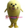 Cute Cartoon Yellow Sea Lion Mascot Costume 