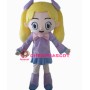 Sweet Girl In Purple Suit Mascot Costume