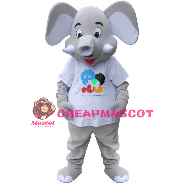 Cute Grey Elephant Lightweight Mascot Adult Costume