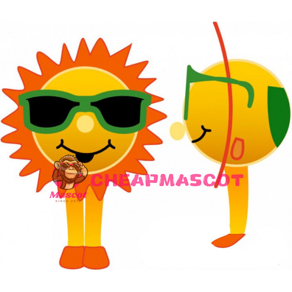 Cartoon Sun With Sunglasses Lightweight Mascot Adult Costume