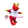 Cartoon Red Dragon Mascot Adult Costume