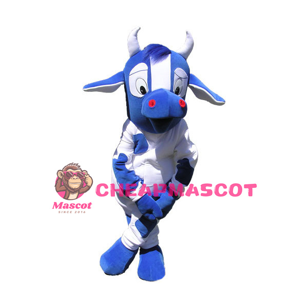 Blue Cow Mascot Adult Costume