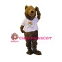 Brown Bear With Rainbow T-shirt Mascot Adult Costume 