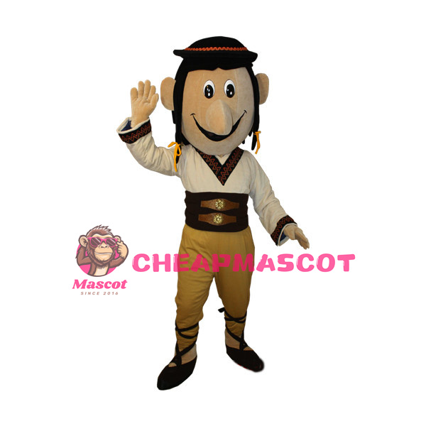 Man Dressed In Traditional Desert Dress Mascot Costume