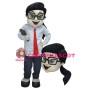 Woman Mascot Costume Wearing Business Suit And Tie