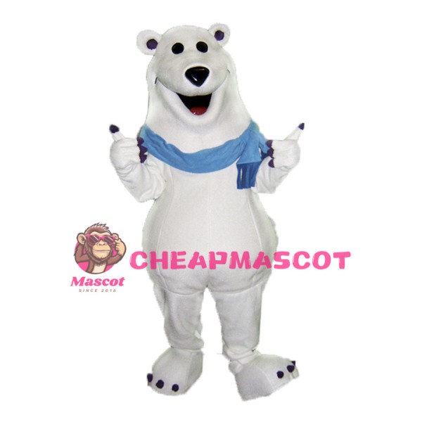 Friendly Big White Bear Lightweight Mascot Adult Costume 