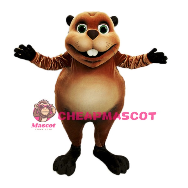 Cute Brown Beaver Mascot Adult Costume