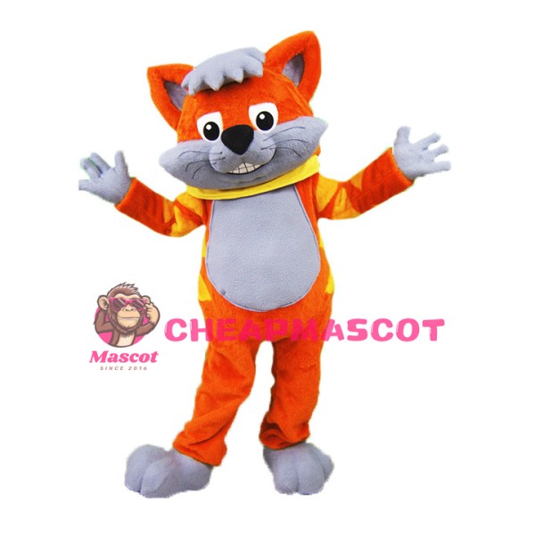 Cute Orange Cat Mascot Adult Costume 
