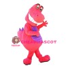 Smiling Pink & Purple Little Dinosaur Mascot Adult Costume