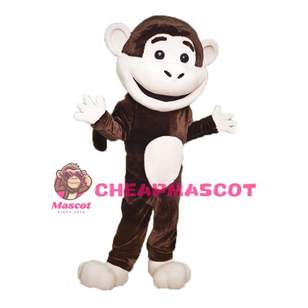Friendly Brown Monkey Mascot Adult Costume 