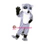 Long Fur Grey Husky Dog Mascot Adult Costume