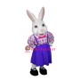 White Lady Easter Bunny Mascot Adult Costume
