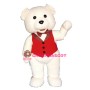 White Teddy Bear Mascot Adult Costume For Holiday Party