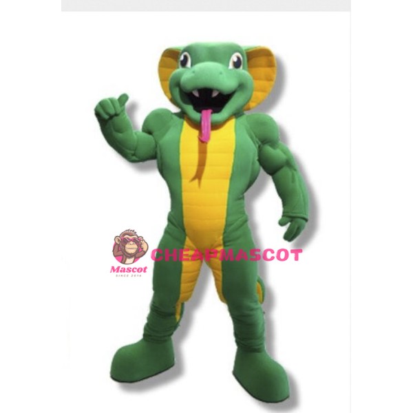 Power Green Cobra Mascot Adult Costume