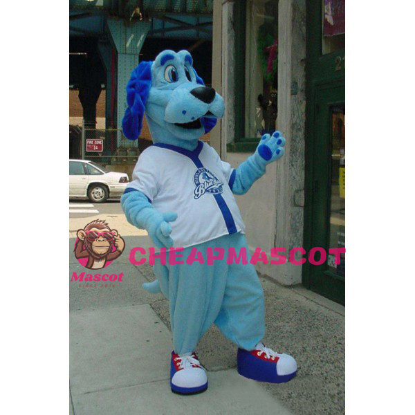 Sport Blue Dog Mascot Costume 