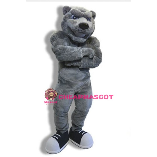 Fierce Power Gray Bear Mascot Costume