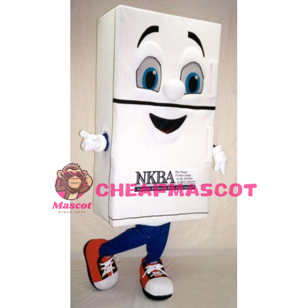 Adult Size White Refrigerator Cartoon Mascot Costume 