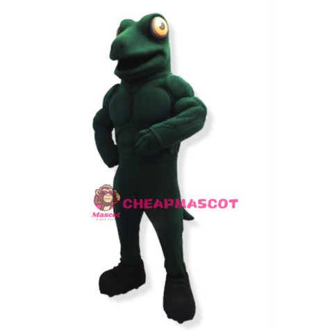 Power Green Lizard Mascot Adult Costume