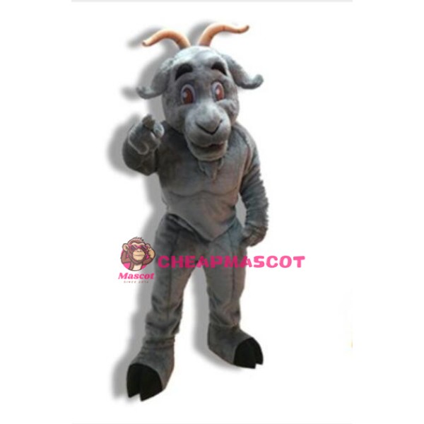 University Power Gray Goat Mascot Costume