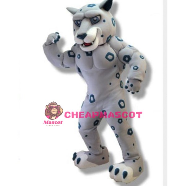 Power Gray Jaguar Mascot Costume