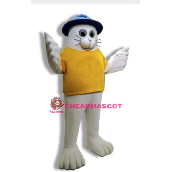White Seal Sports School Mascot Adult Costume