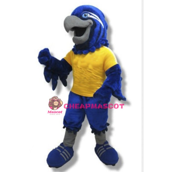 Soccer Blue Hawk Mascot Costume