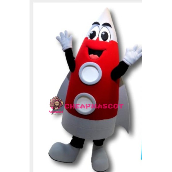 Red Cartoon Rocket Lightweight Mascot Adult Costume