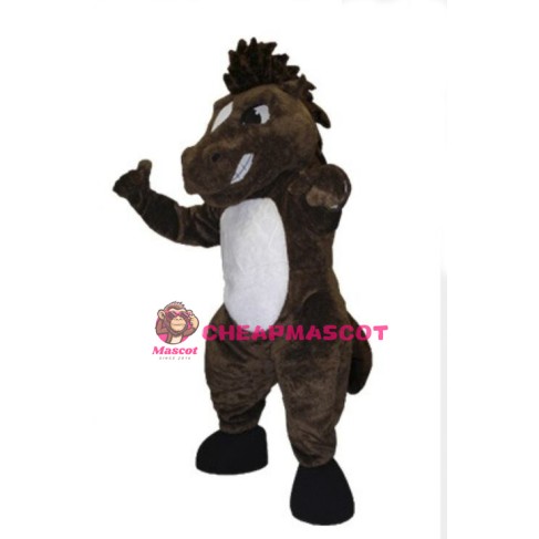Fierce Brown Mustang Horse Mascot Adult Costume