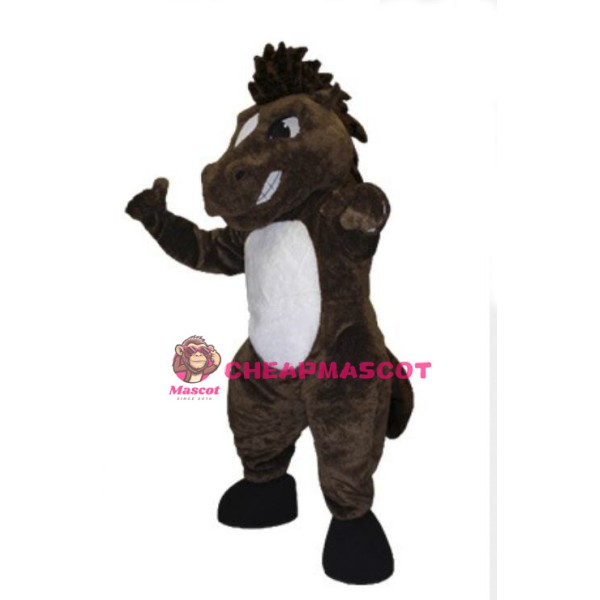 Fierce Brown Mustang Horse Mascot Adult Costume