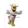 White Chicken Cowboy Mascot Adult Costume
